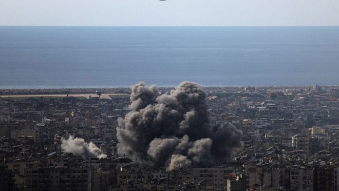 Smoke rises after an Israeli strike on Beirut's southern suburbs, following an escalation between Hezbollah and Israel amid the US-Israeli conflict with Iran, Lebanon, 6 March, 2026 | REUTERS/Khalil Ashawi