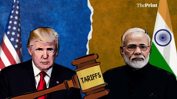 Tariffs have been a point of friction between US President Donald Trump and Indian Prime Minister Narendra Modi | Illustration: Shruti Naithani | ThePrint