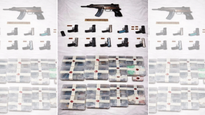 The cache of weapons and ammunition seized from arrested members of the arms syndicate | Credit: Delhi Police