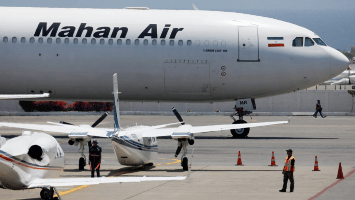 An Airbus A340-600 airplane of Mahan Air parked at Simon Bolivar International Airport outside Caracas, Venezuela | Reuters File