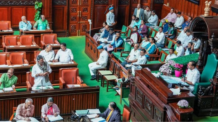 The state legislative assembly during the budget session, in Bengaluru, Tuesday. | X