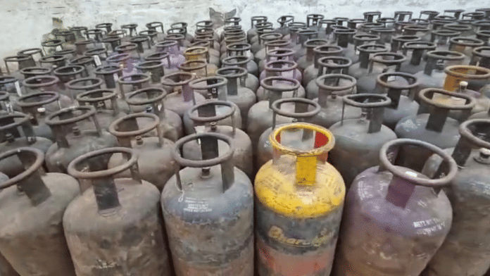 The Delhi Police Crime Branch seized 610 cylinders in a raid on a gas agency in the city. | By special arrangement