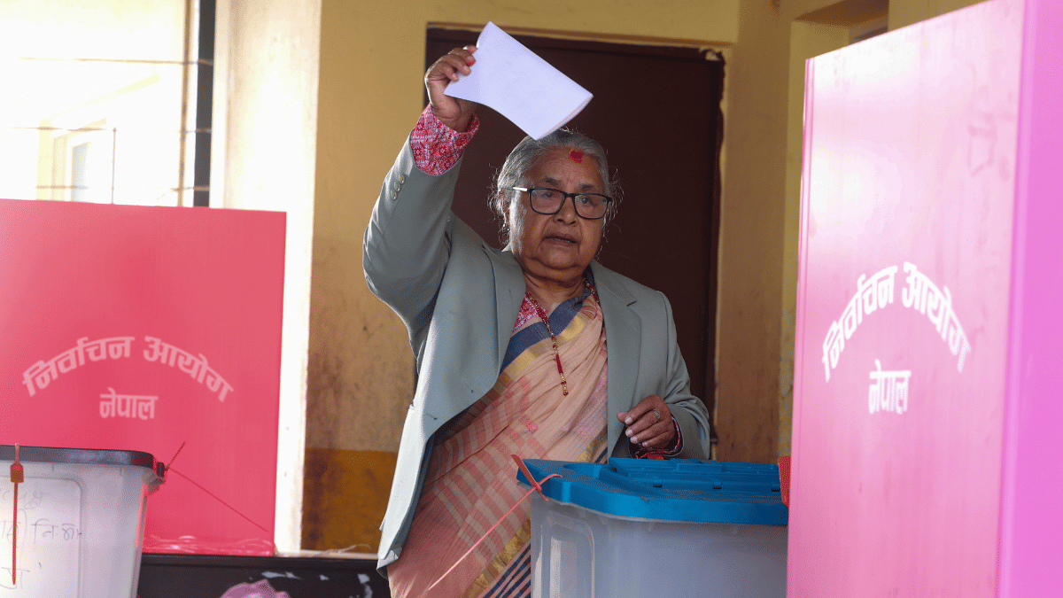 Interim PM Sushila Karki cast her vote earlier in the day | Photo: Handout via PTI