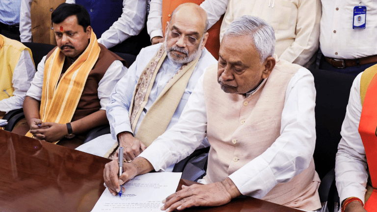 ‘Unke kurte mein kabhi daag nahi laga’: Amit Shah hails Nitish’s return to Delhi as Rajya Sabha MP