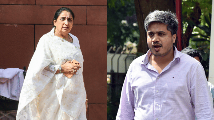 File photos of NCP-AP chief and deputy CM Sunetra Pawar and NCP-SP MLA Rohit Pawar. | ANI