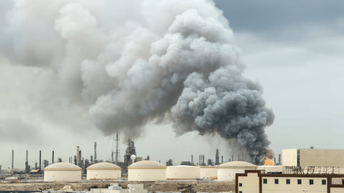 Smoke rises following a strike on BAPCO Oil Refinery in Bahrain's Sitra Island. Stay tuned for live updates with ThePrint | Reuters