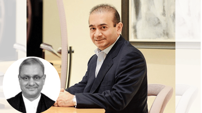 File photo of Nirav Modi. Ex-SC judge Deepak Verma (inset) appeared in UK court as expert witness in Nirav Modi's bid to reopen his challenge to extradition. | ANI