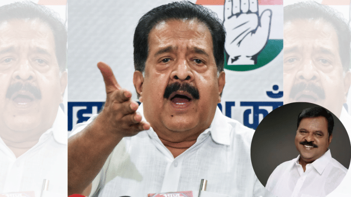 File photo of Congress leader Ramesh Chennithala, permanent invitee to (CWC). (In inset) Joseph Vazhakkan, who has been denied ticket for Kerala assembly polls. | ANI