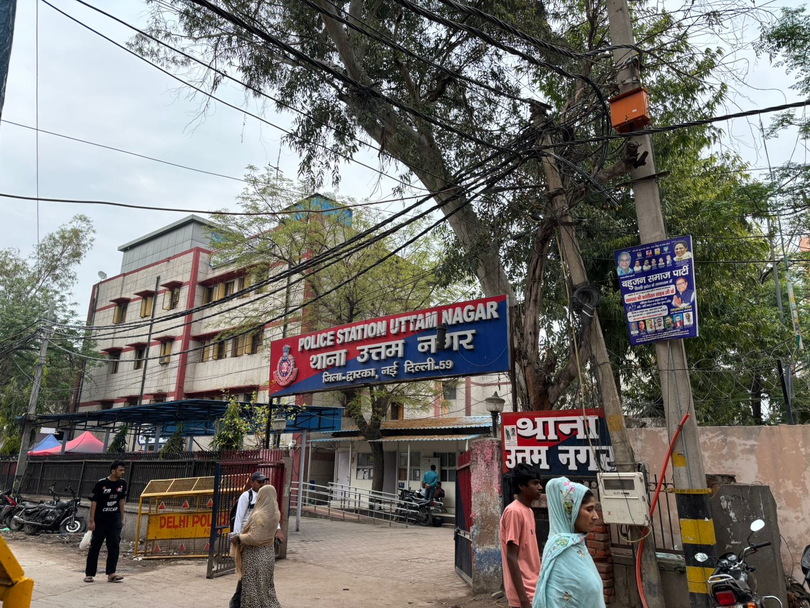 उत्तम नगर थाना, होली वाले दिन जहां झड़प हुई थी वहां से कुछ किलोमीटर दूर | फोटो: समृद्धि तिवारी/दिप्रिंट