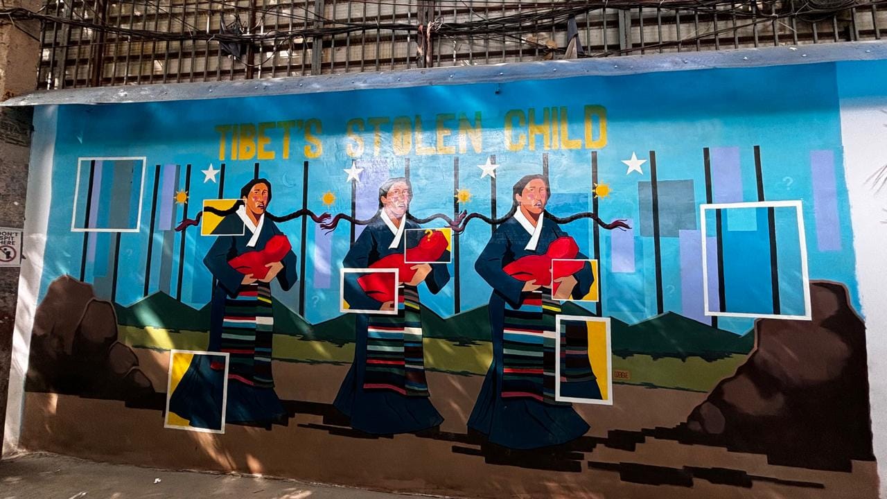The mural titled 'Tibet’s Stolen Child'