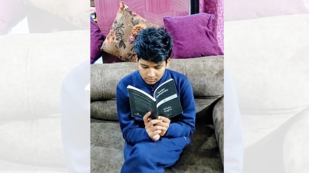 Pragesh Pandey reading Russian writer Fyodor Dostoevsky's White Nights. Almina Khatoon | ThePrint