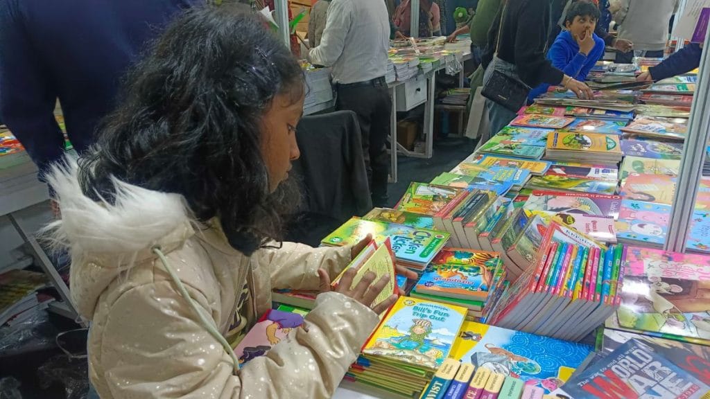 Children at the Book Fair 2026 at Bharat Mandapam. Almina Khatoon | ThePrint