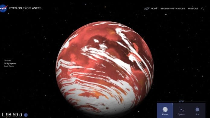 A hypothetical visualisation of L 98-59 d by NASA