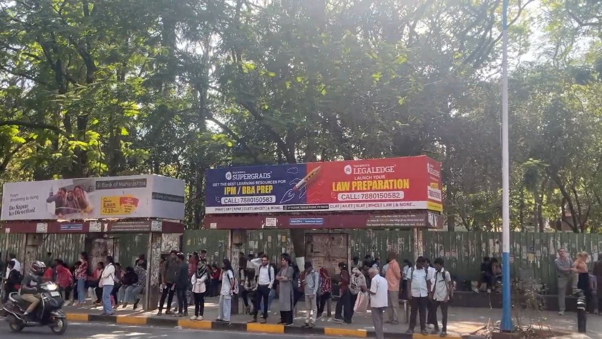 Coaching institute ads at a bus stop in Pune | Kasturi Walimbe | ThePrint