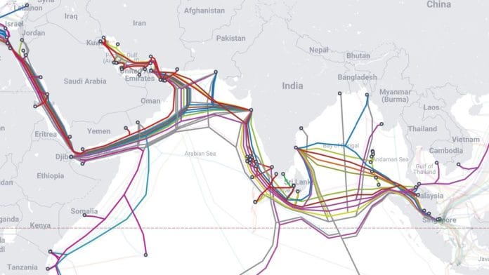 The Submarine cable network around India and West Asia | submarinecablemap.com