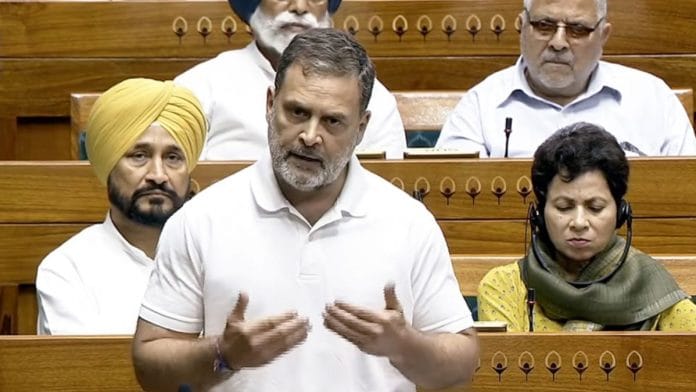 Lok Sabha LoP Rahul Gandhi speaks in Lok Sabha during the Budget Session (2026-27) of Parliament, New Delhi, on Thursday | Sansad TV/ANI