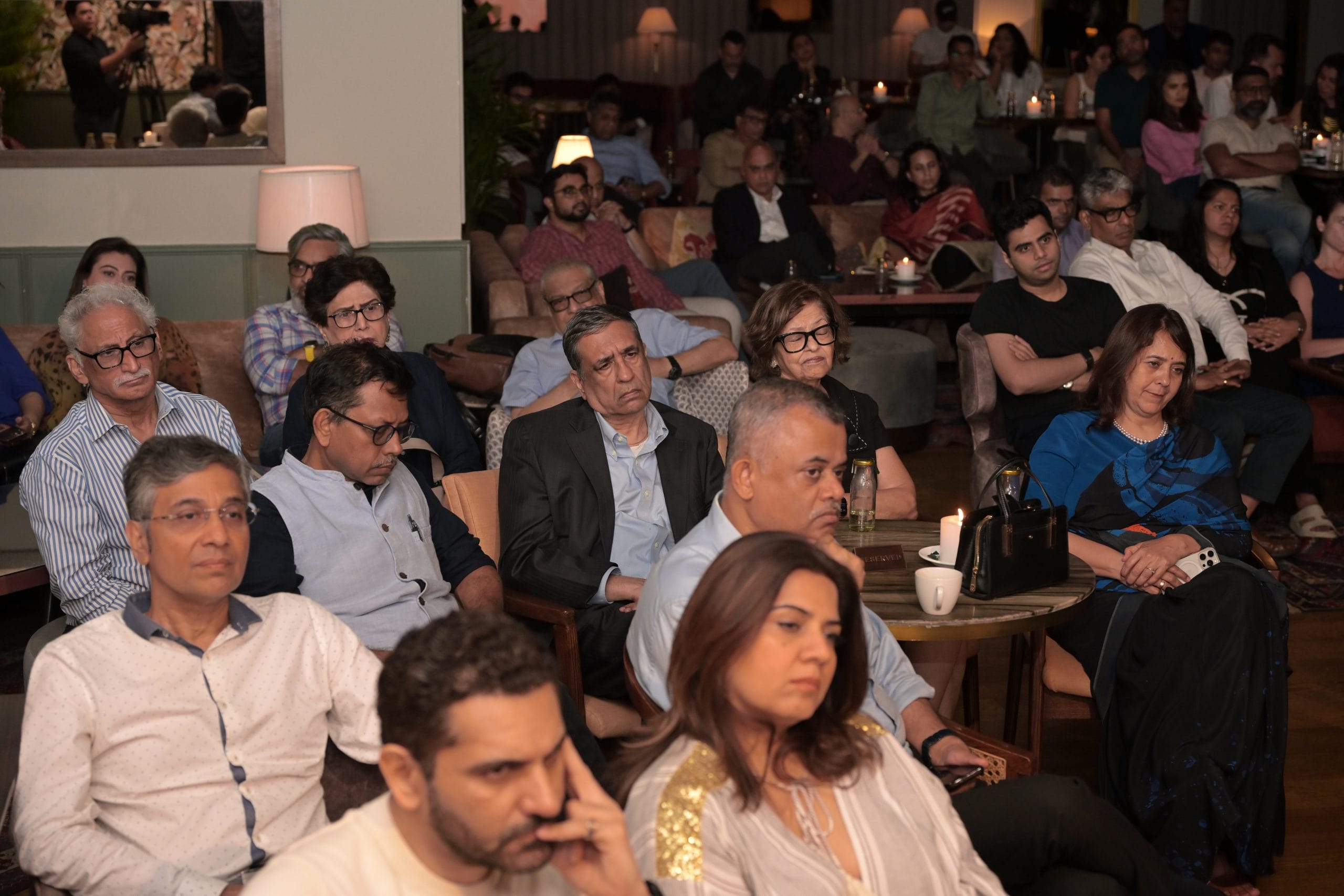 12. Members of audience at ThePrint OTC with professor C. Raja Mohan in Mumbai. | Suraj Singh Bisht/ThePrint 