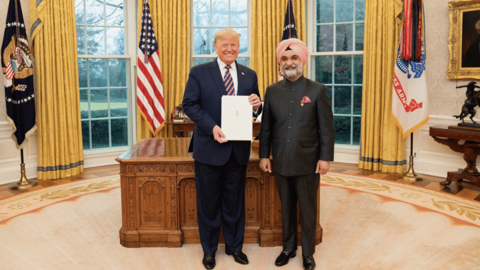 US President Trump took to TruthSocial to wish former diplomat Taranjit Singh Sandhu on his appointment as Delhi LG | TruthSocial/Trump takes to TruthSocial to wish Delhi LG Taranjit Singh on his appointment. | TruthSocial/@realDonaldTrump