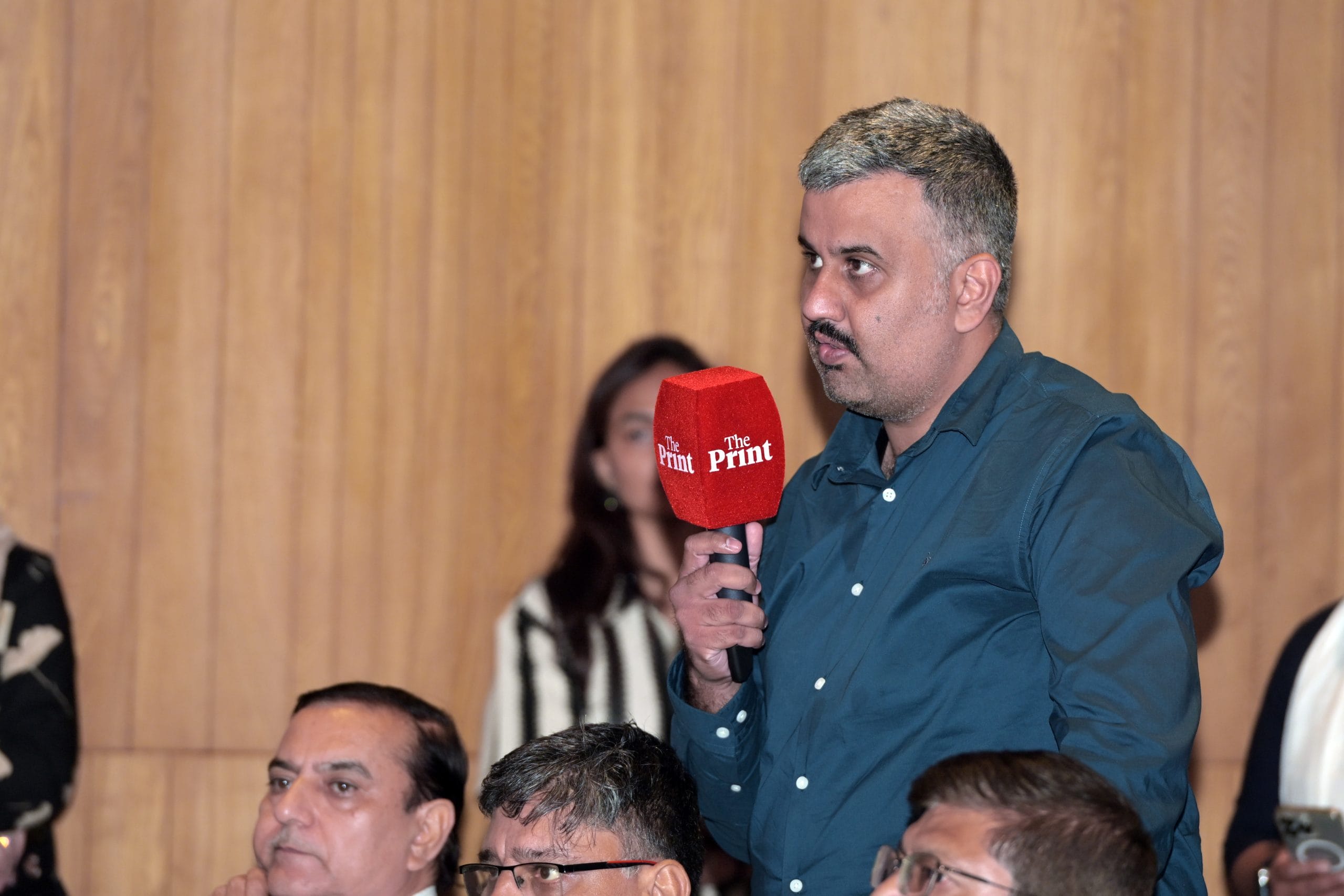 Jaydeep Gadhavi, an alum of ThePrint School of Journalism, at the discussion | Suraj Singh Bisht | ThePrint