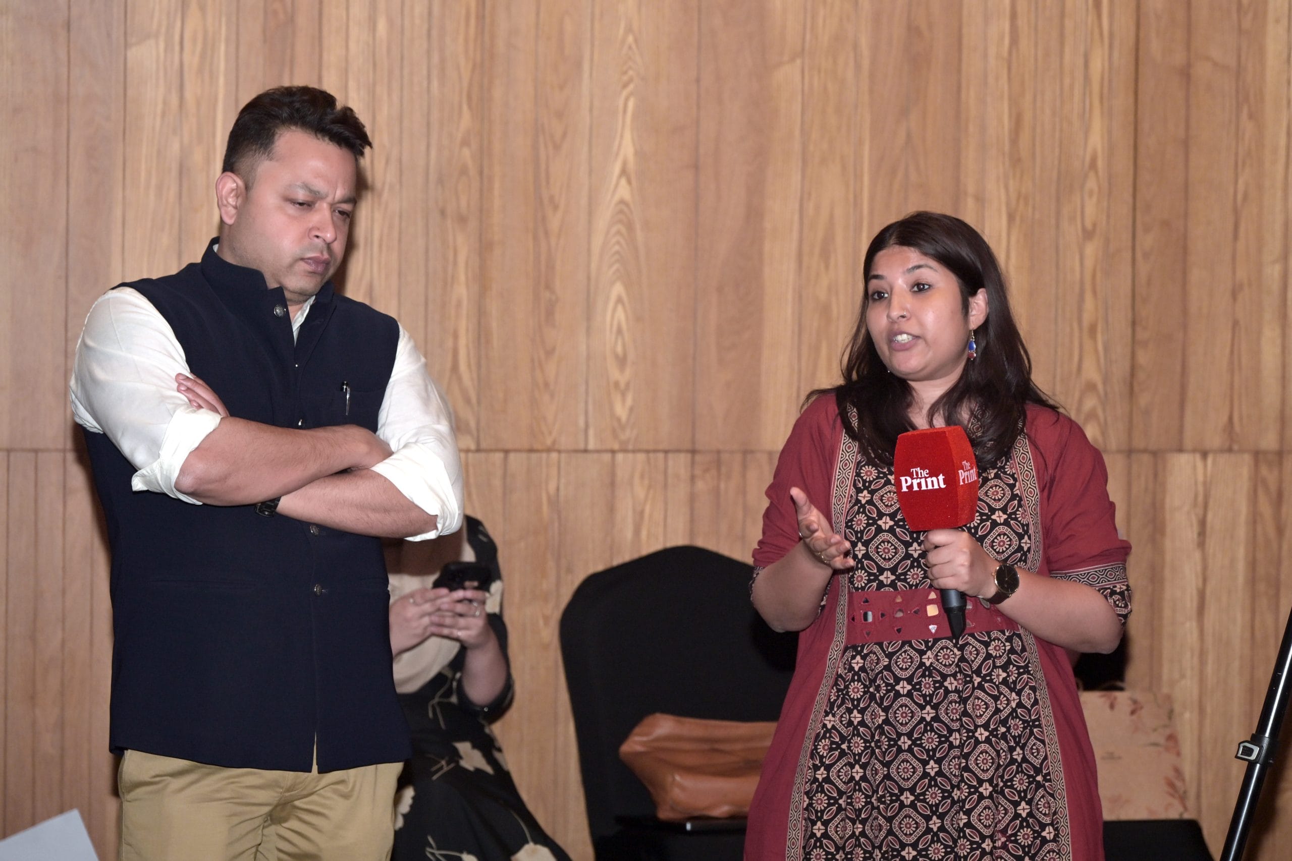 Snehesh Alex Phillip, Editor (Defence and Diplomacy), ThePrint and Debdutta Chakraborty, Principal Correspondent (Foreing Policy), ThePrint at The Quorum, Gurgaon | Suraj Singh Bisht | ThePrint