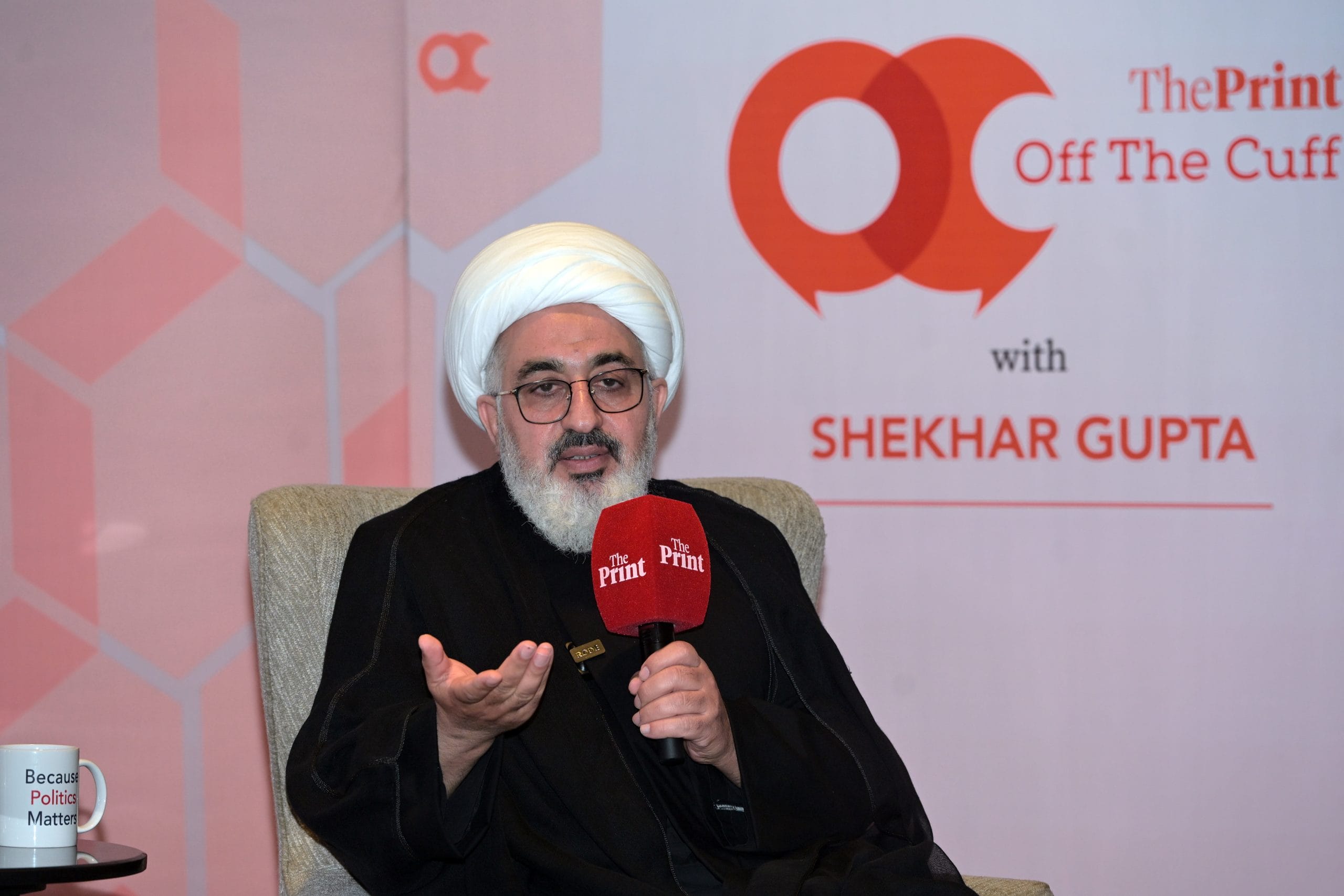 Abdul Majid Hakeem Ilahi, representative of the Supreme Leader of Iran to India, makes a point at ThePrintOTC at The Quorum in Gurgaon | Suraj Singh Bisht | ThePrint