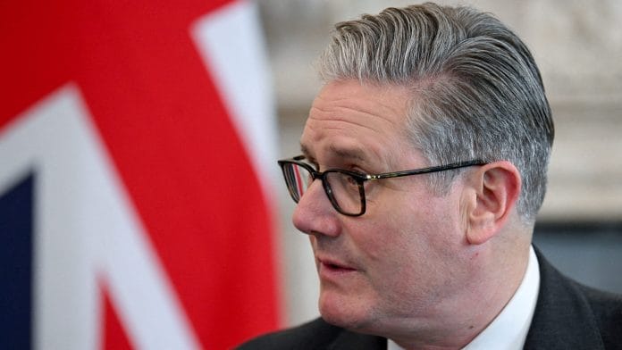 Britain's PM Keir Starmer attends a meeting to discuss the U.S.-Israeli conflict with Iran and the impact on the Strait of Hormuz, in London, Britain, March 30, 2026. | REUTERS/Jaimi Joy/Pool/File Photo