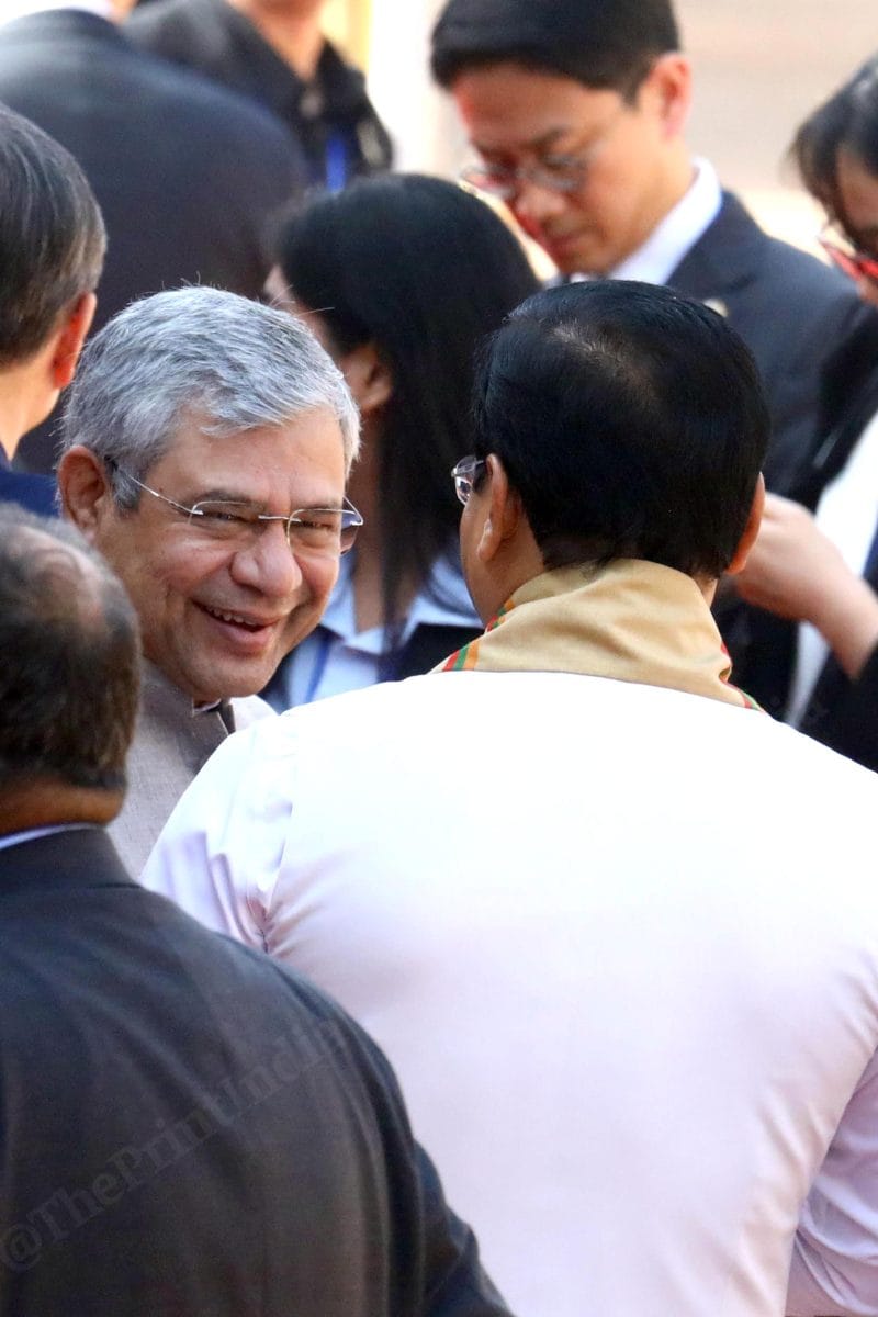 Union Ministers Ashwani Vaishnav and Sarbananda Sonowal at Rashtrapati Bhavan | Praveen Jain | ThePrint