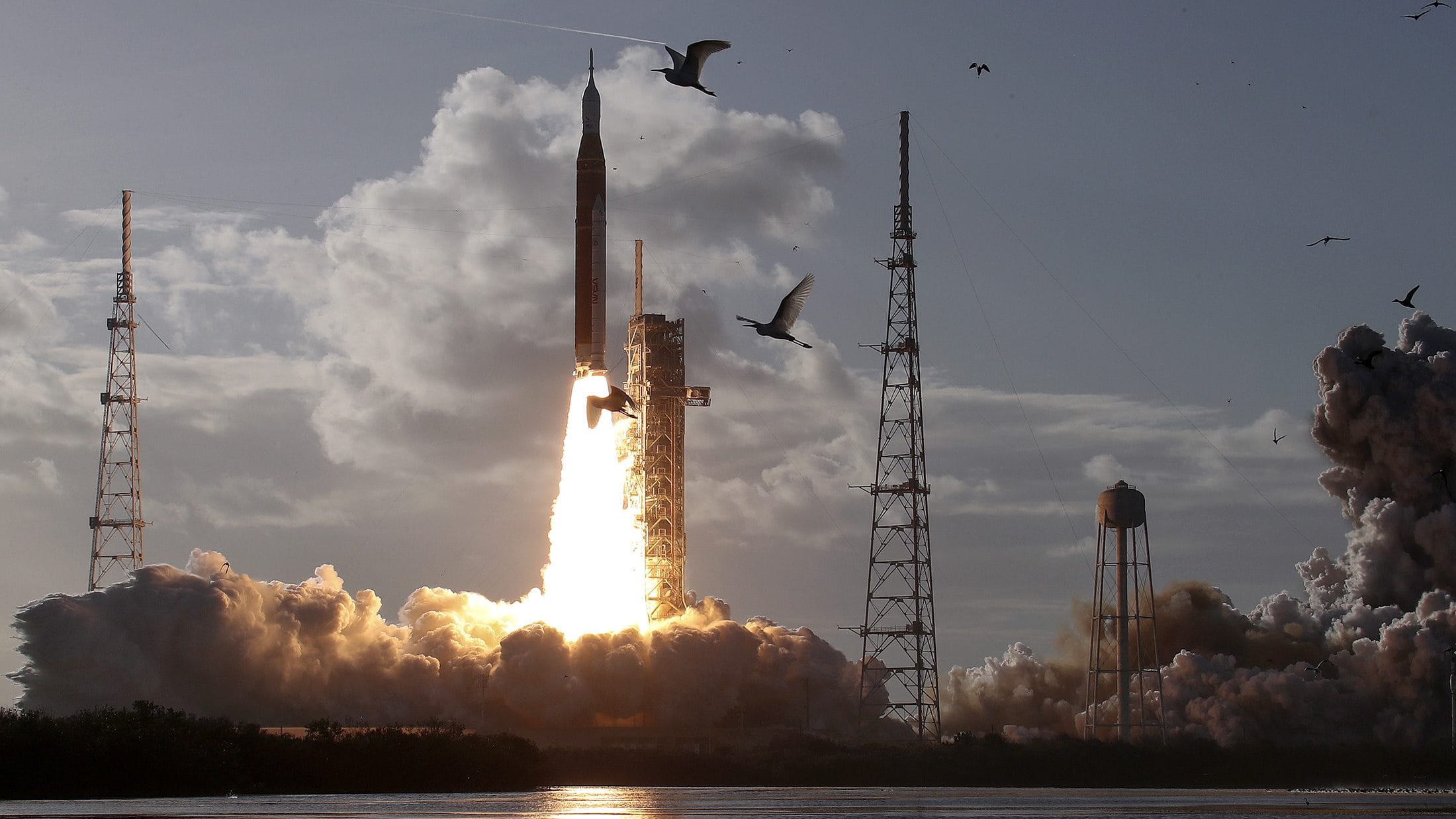 NASA's Artemis II Space Launch System rocket and Orion spacecraft lifts off at Kennedy Space Center on April 1.