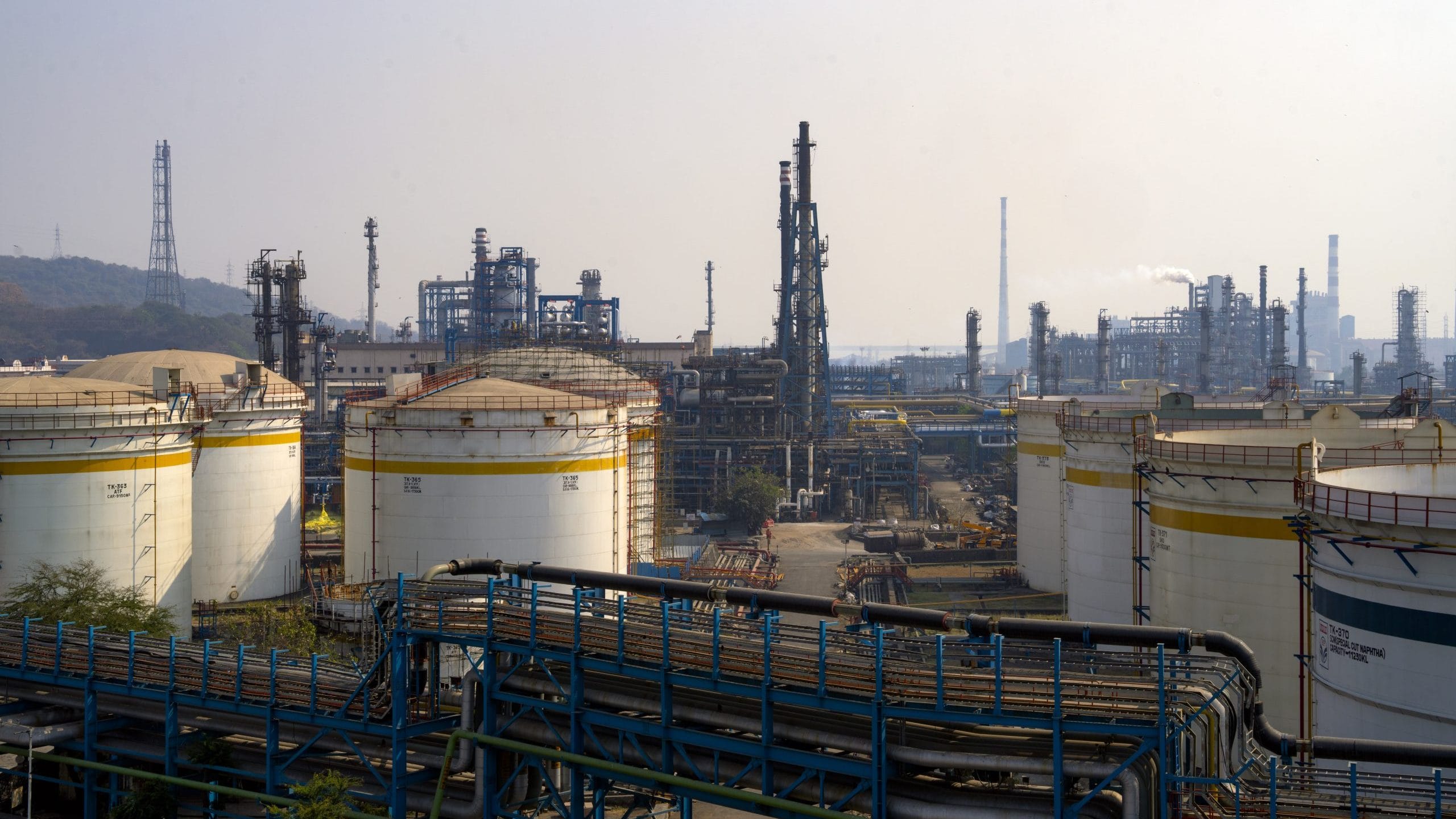 An oil refinery in Mumbai in March. | Photographer: Abeer Khan/Bloomberg