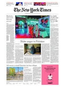 The original layout of the Times without censorship