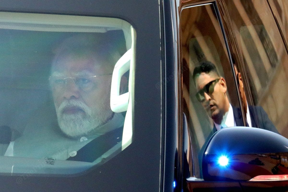 Prime Minister Narendra Modi arrives at Rashtrapati Bhavan for the ceremonial reception of South Korean President Lee Jae Myung | Praveen Jain | ThePrint