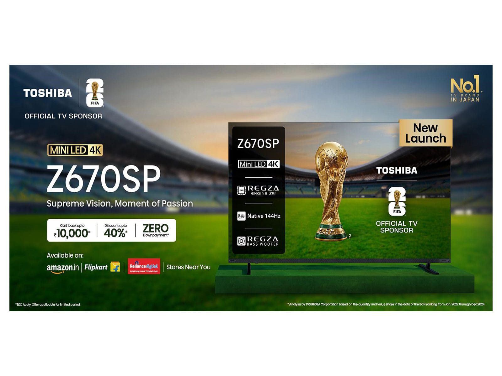 Toshiba Unveils Z670SP Series, Its First MiniLED TV Range with