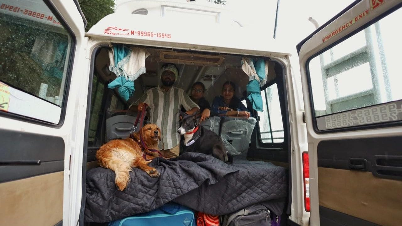 Indian pet parents are spending lakhs on dog-first vacations. In the picture are Suzie and Taco with their 'parents', all ready to travel. | Manisha Mondal | ThePrint