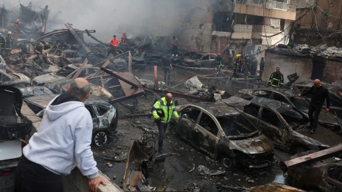 Rescuers work at the site of an Israeli strike in Beirut, Lebanon, April 8, 2026. Mohamed Azakir/Reuters