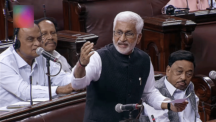 File photo of V Vijayasai Reddy speaking in Rajya Sabha. | ANI