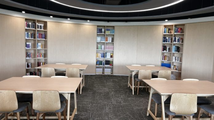 Student area cum library at the University of Southampton, Delhi | Photo: Anushka Srivastava, ThePrint