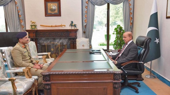 File photo of Pakistan Army chief General Syed Asim Munir with PM Shehbaz Sharif in Islamabad | Photo: Press Information Department, Pakistan