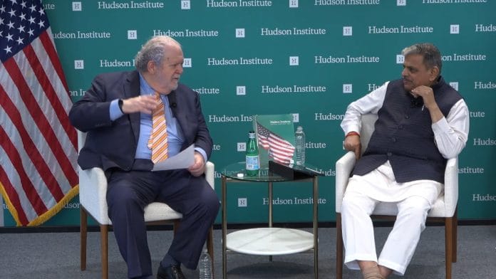 RSS general secretary Dattatreya Hosabale at Hudson Institute in Washington D.C. on 23 April 2026 | X @HudsonInstitute