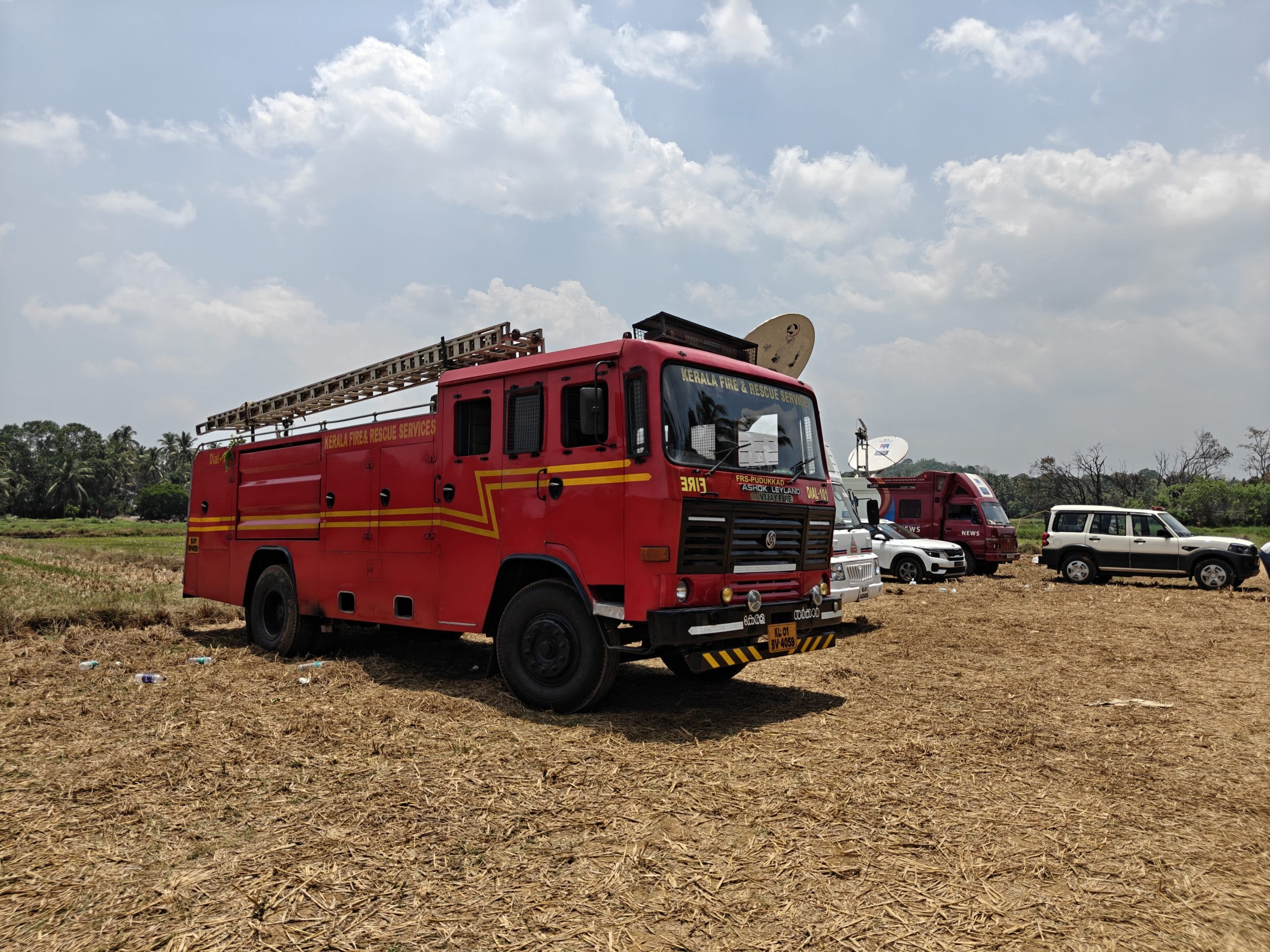 Fire department truck at the site. | Aneesa PA/ThePrint