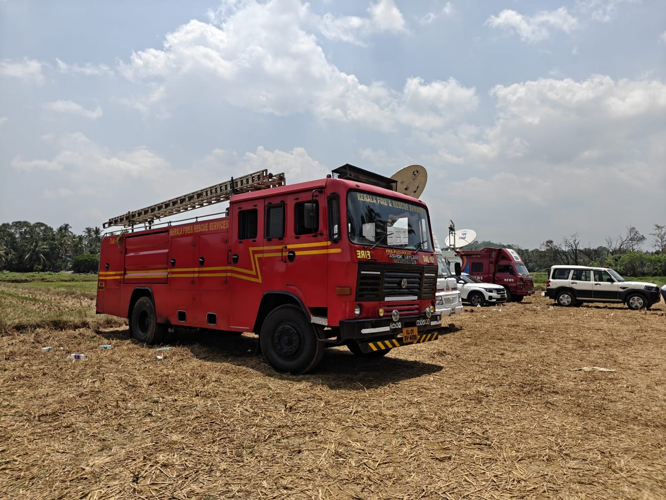 Fire department truck at the site. | Aneesa PA/ThePrint