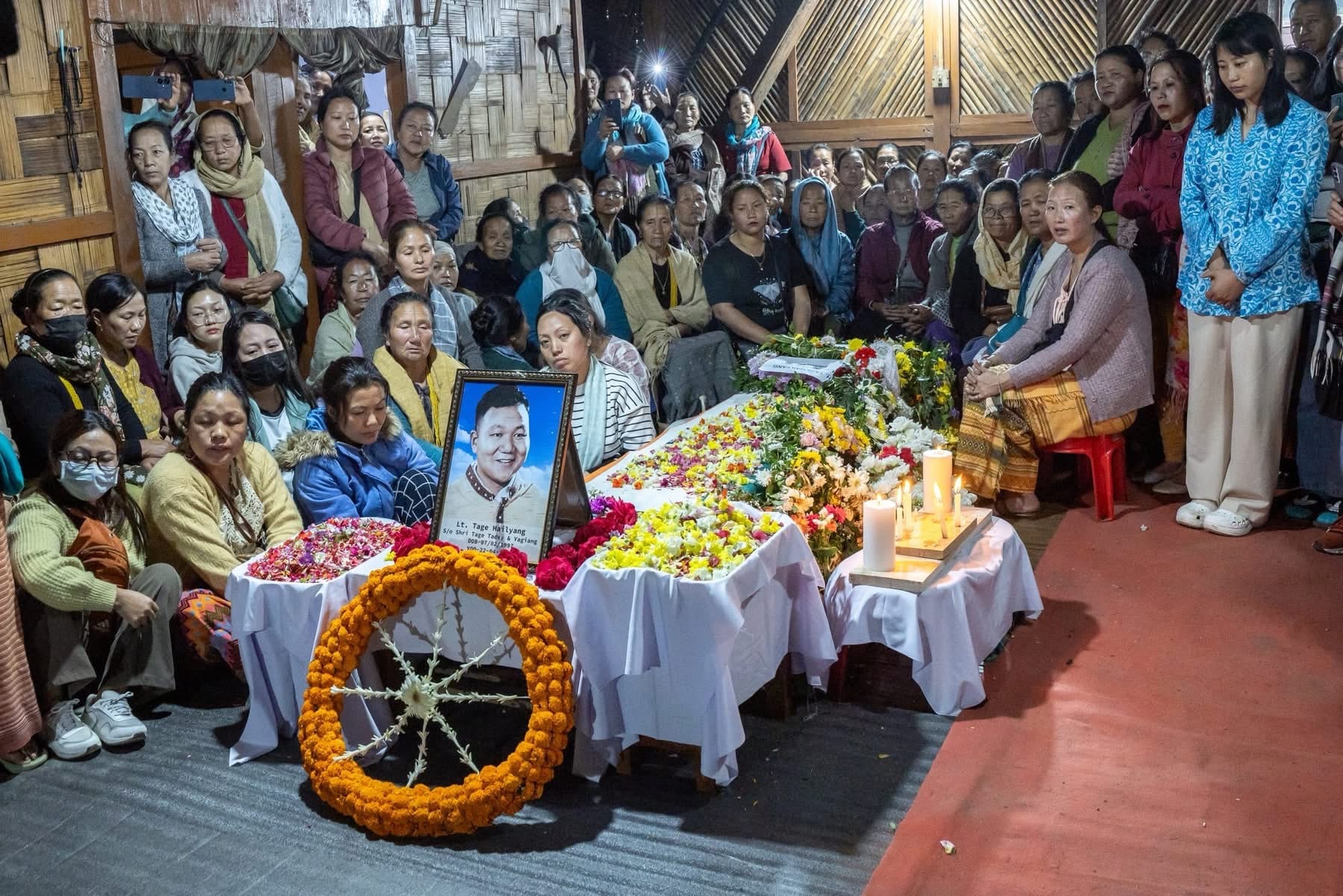 File photo of funeral rites performed by Tage Hailyang's family back home in Arunachal Pradesh | Source: CM Pema Khandu