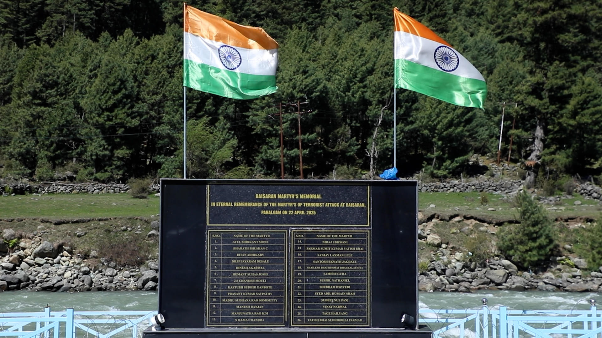 Right at the entrance to Pahalgam, a memorial offers a sombre welcome to visitors. | Mohammad Hammad/ThePrint