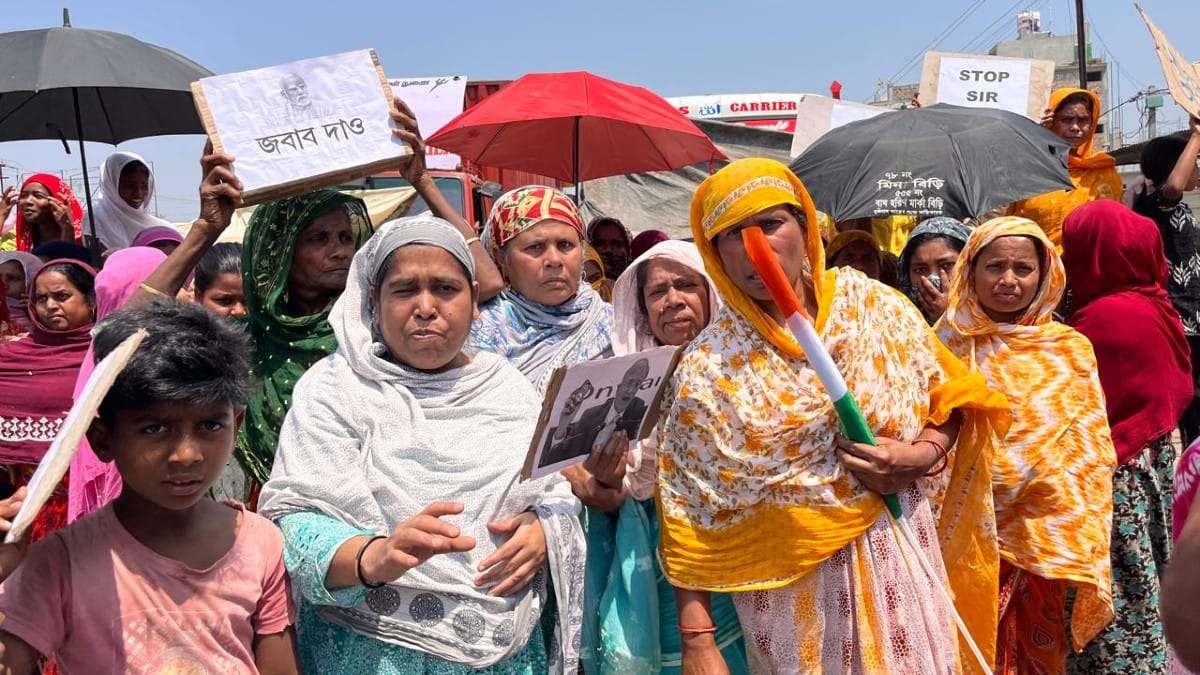 Women from Sujapur taking to the streets in protest Wednesday | Moushumi Das Gupta/ThePrint