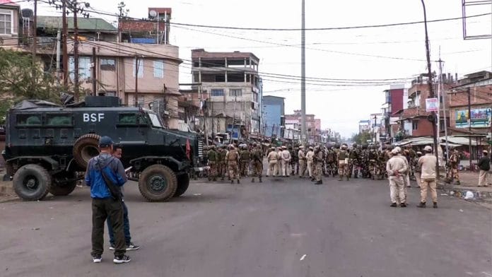 Central and state security forces in Manipur this month | ANI video grab