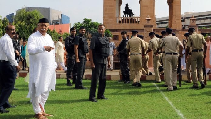 Representational | File photo of RSS chief Mohan Bhagwat at RSS headquarters in Nagpur | ANI