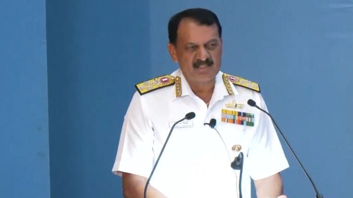 Navy chief Admiral Dinesh Tripathi speaking at the Ran Samvad in Bengaluru on 9 April 2026 | ANI