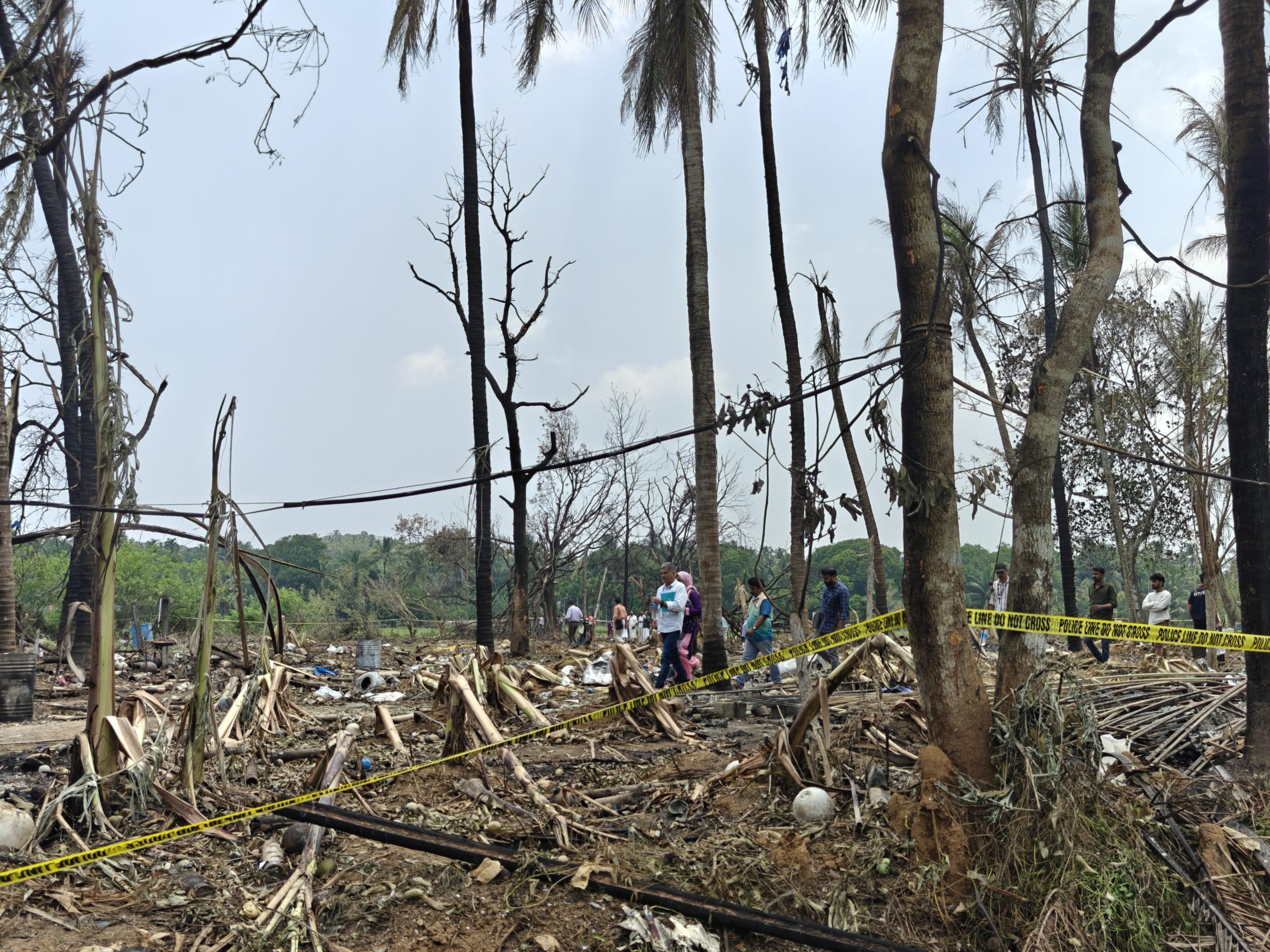 Officials at the site of the incident. | Aneesa PA/ThePrint