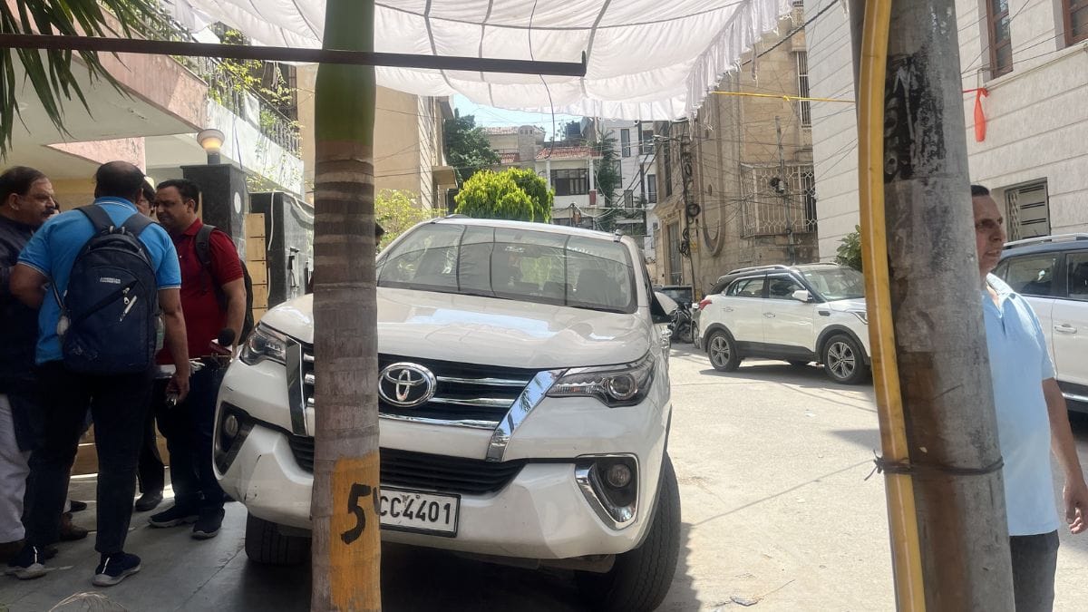 The white Fortuner parked outside Paras’s house. Residents said the vehicle was at the centre of the dispute that turned fatal | Nootan Sharma, ThePrint