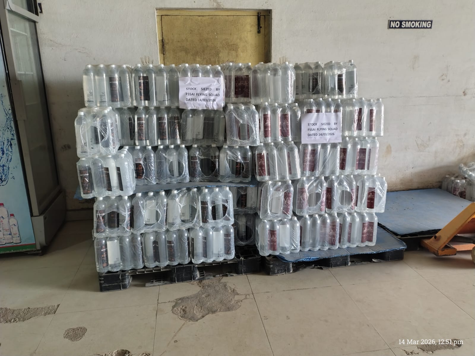 Flying Squad inspected a packaged drinking water unit in Medchal Malkajgiri district and found multiple violations. | X/@cfs_telangana