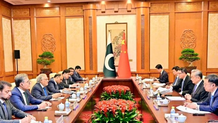 Pakistan’s Deputy Prime Minister and Foreign Minister Ishaq Dar met with his Chinese counterpart Wang Yi in Beijing Tuesday | Photo: X/@MIshaqDar50